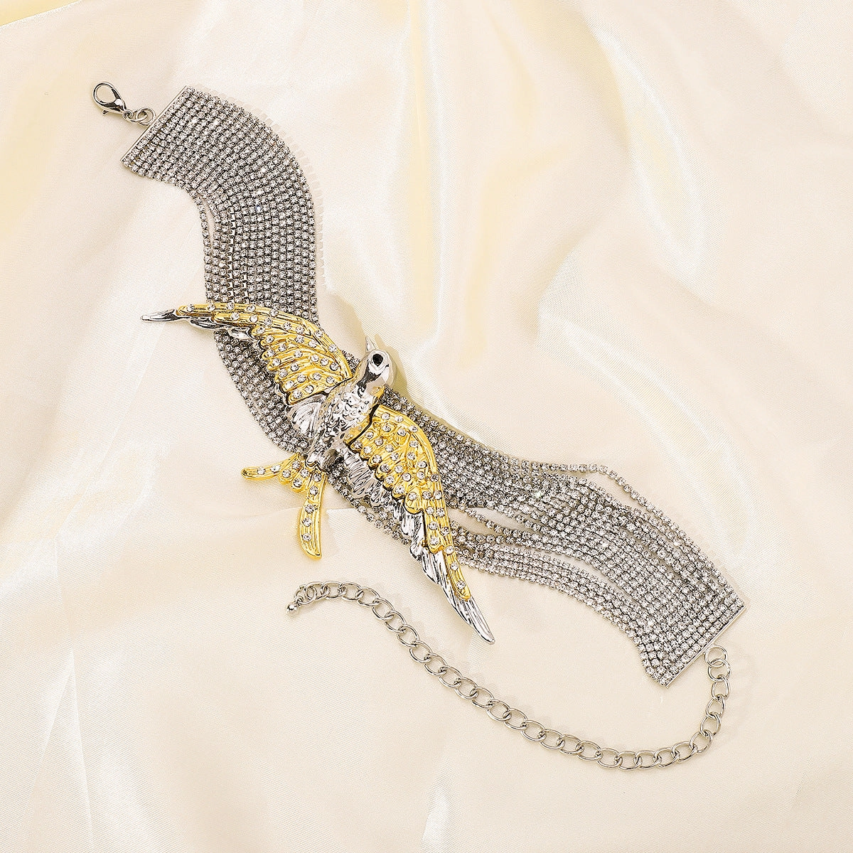 Wholesale Retro Exaggerated Fashion Bird Swallow Multi-layered Diamond Necklace