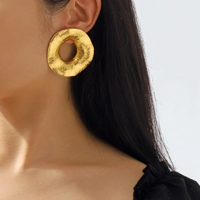 Wholesale Retro Exaggerated Irregular Geometric Large Circle Earrings