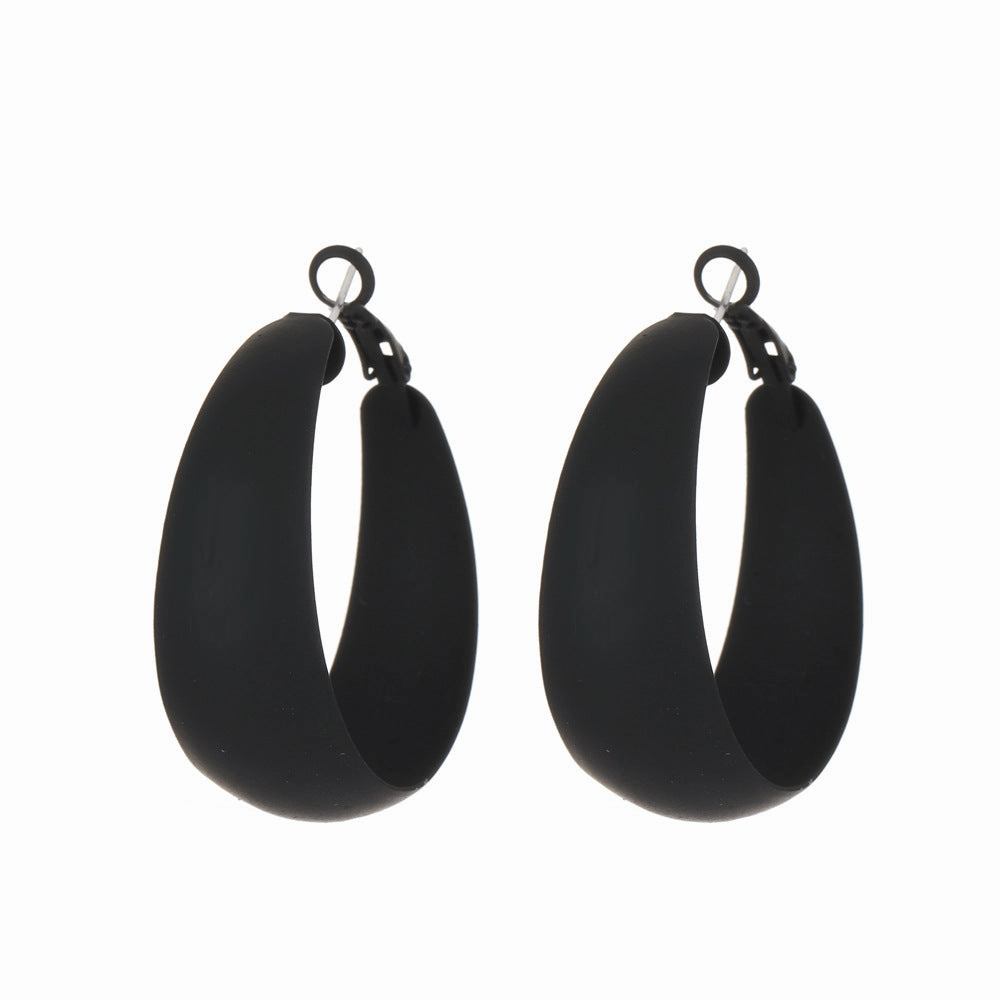 Wholesale Retro exaggerated large earrings with colorful C-shaped earrings