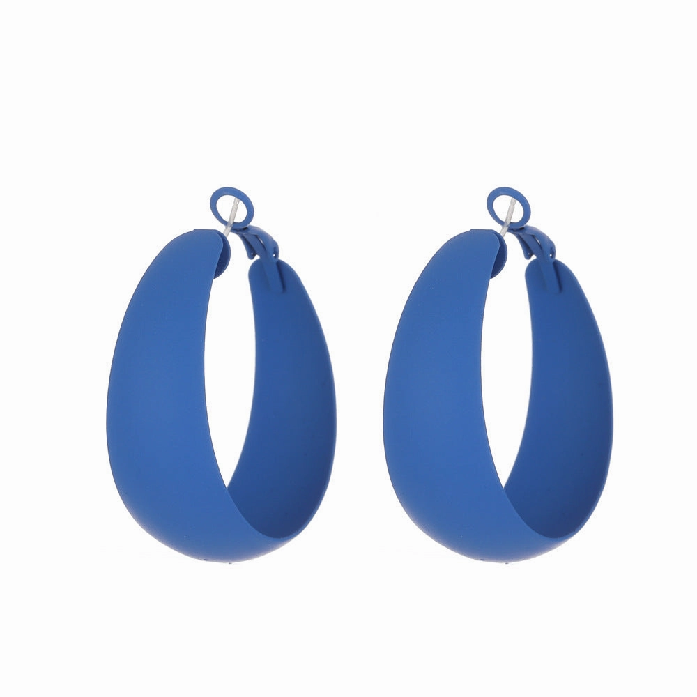 Wholesale Retro exaggerated large earrings with colorful C-shaped earrings