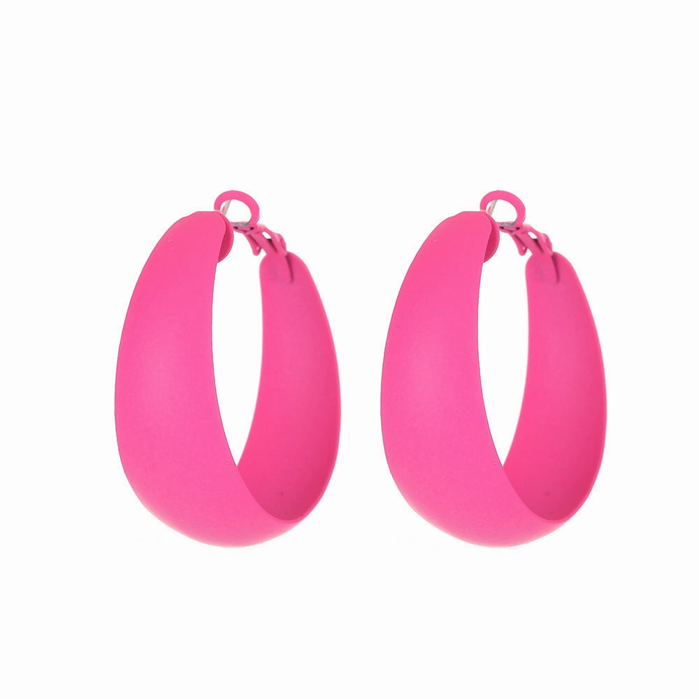 Wholesale Retro exaggerated large earrings with colorful C-shaped earrings