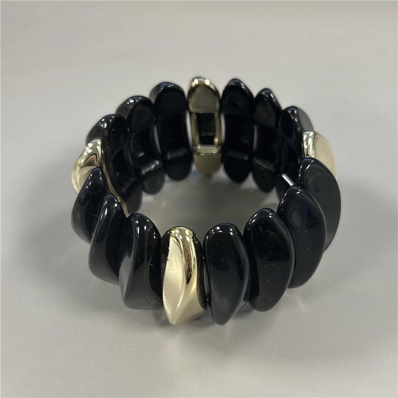 Wholesale Retro Geometric Round Smudged Transparent Bracelet