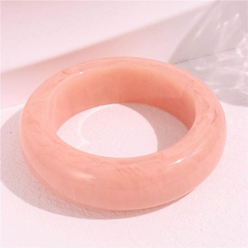 Wholesale Retro Geometric Round Smudged Transparent Bracelet