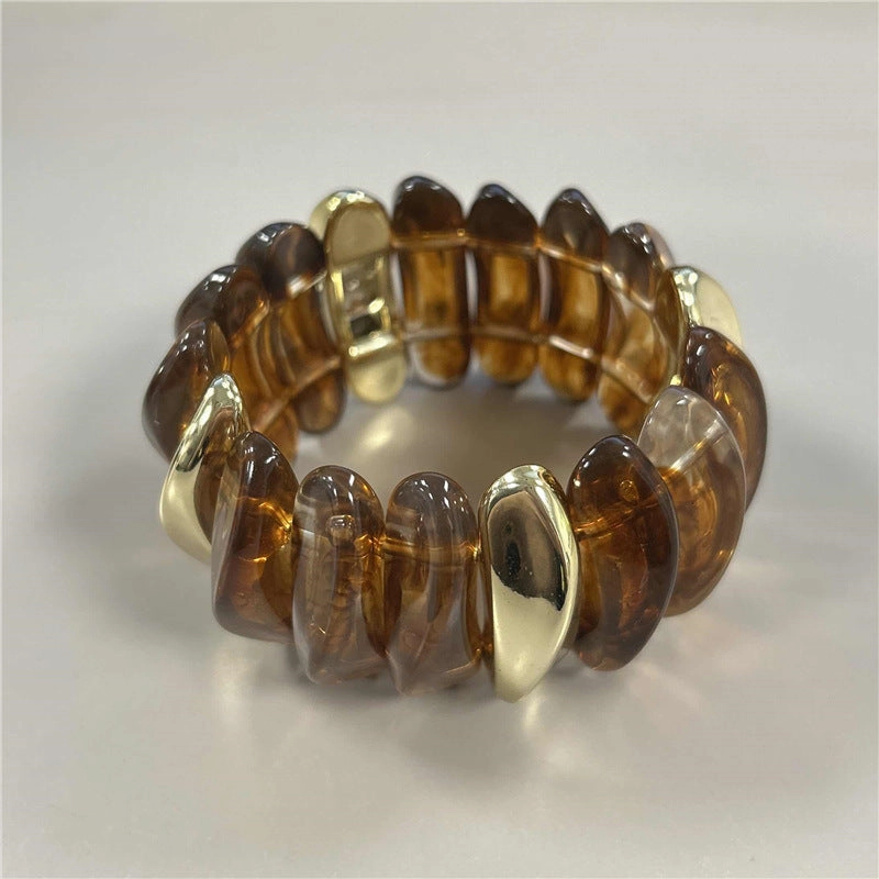Wholesale Retro Geometric Round Smudged Transparent Bracelet