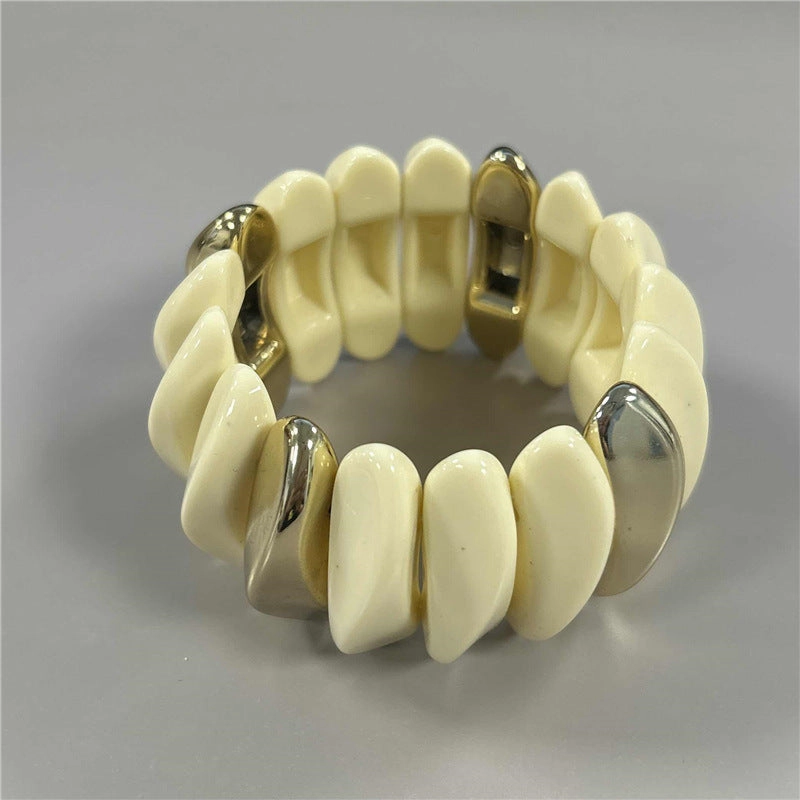 Wholesale Retro Geometric Round Smudged Transparent Bracelet