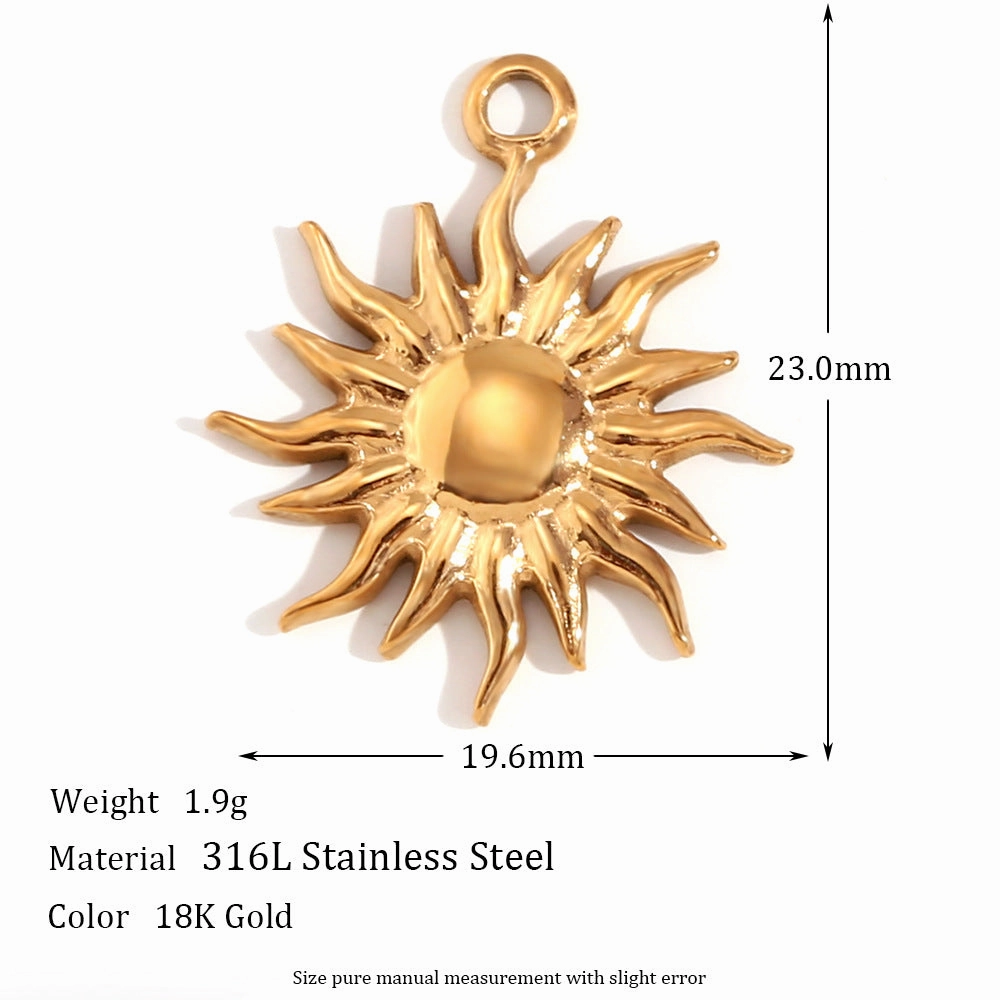 Wholesale Retro Geometric Stainless Steel 18K Gold Plated DIY Jewelry Accessories
