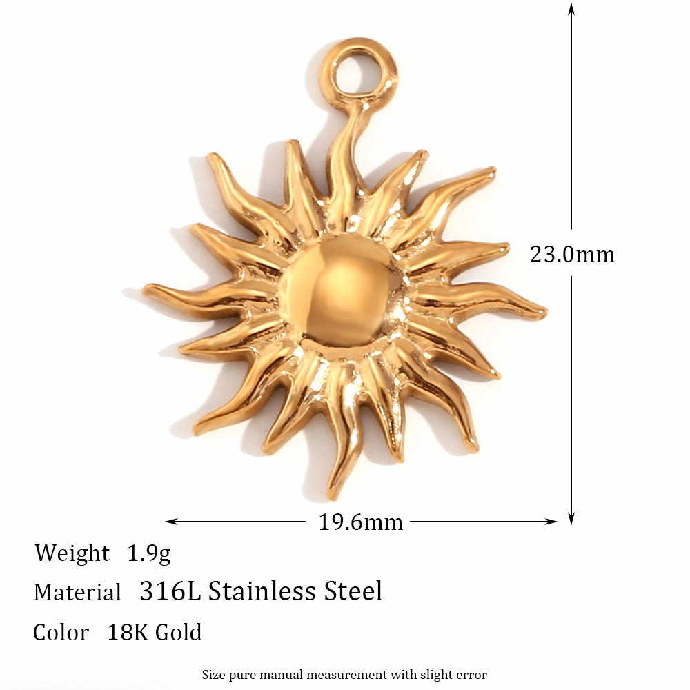 Wholesale Retro Geometric Stainless Steel 18K Gold Plated DIY Jewelry Accessories