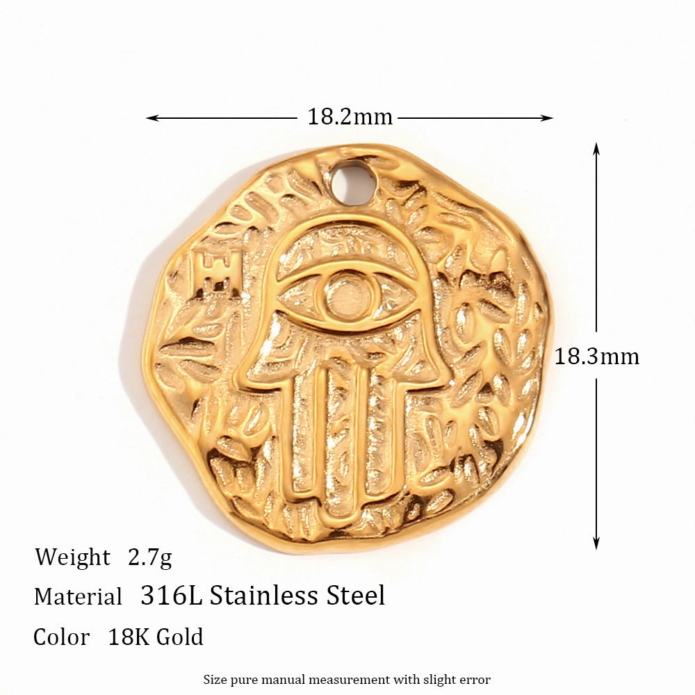 Wholesale Retro Geometric Stainless Steel 18K Gold Plated DIY Jewelry Accessories
