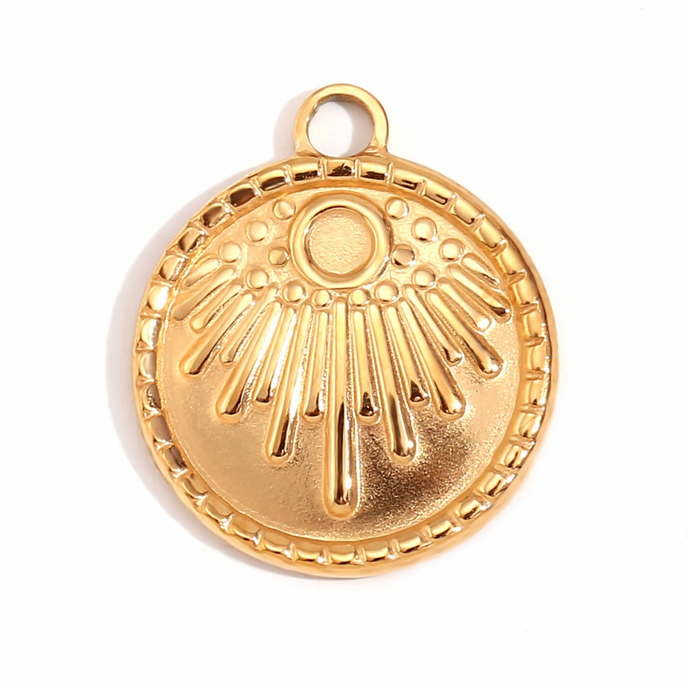 Wholesale Retro Geometric Stainless Steel 18K Gold Plated DIY Jewelry Accessories