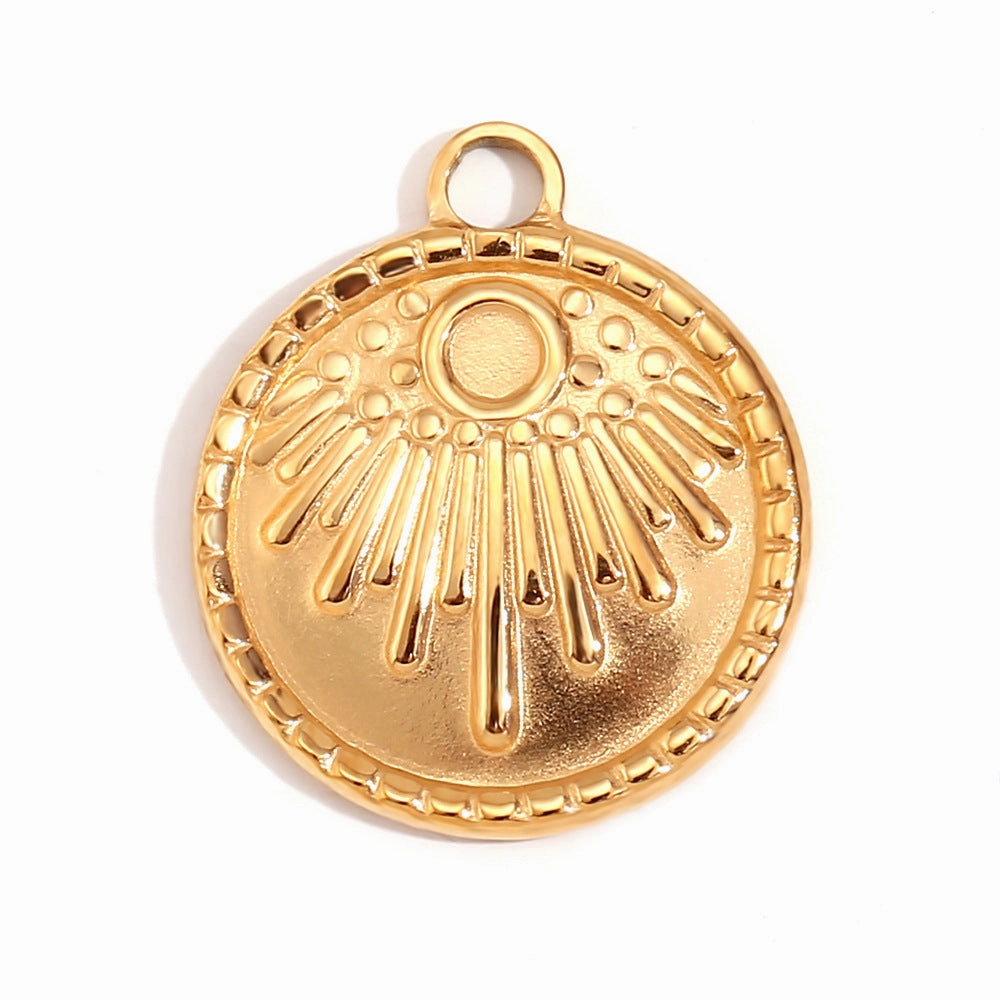Wholesale Retro Geometric Stainless Steel 18K Gold Plated DIY Jewelry Accessories