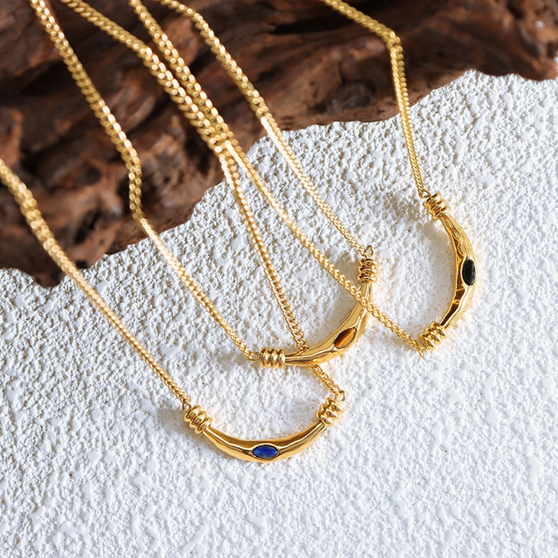 Wholesale Retro light luxury titanium steel clavicle chain