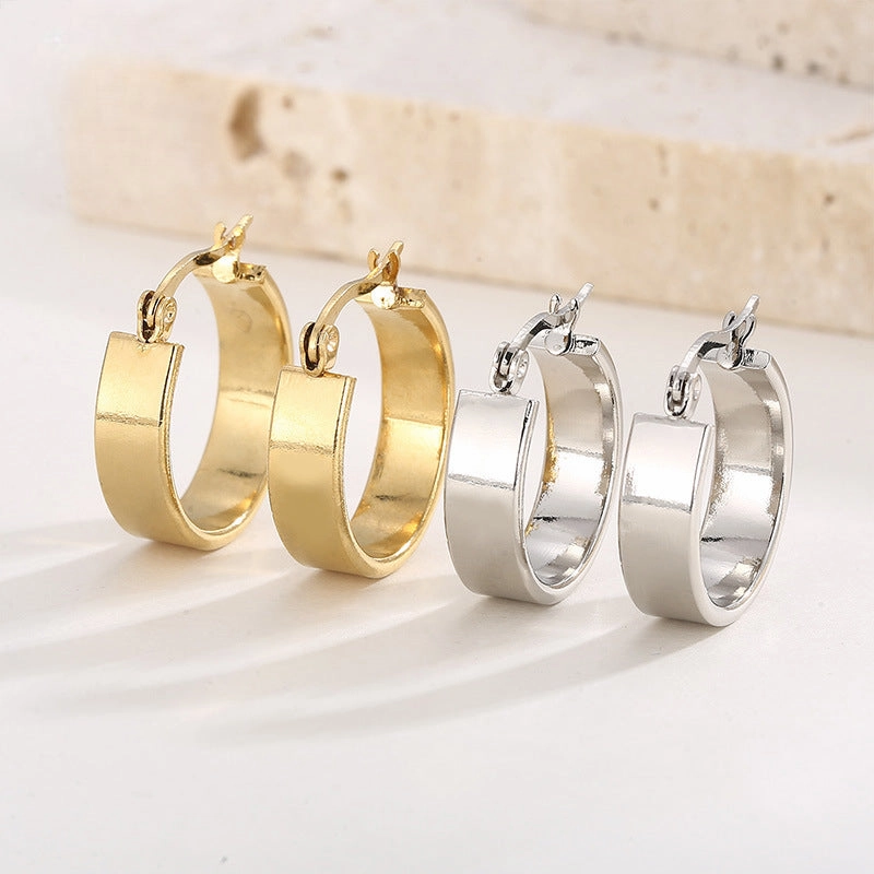 Wholesale Retro Niche Circles Sweet Cool Gold Plated Earring