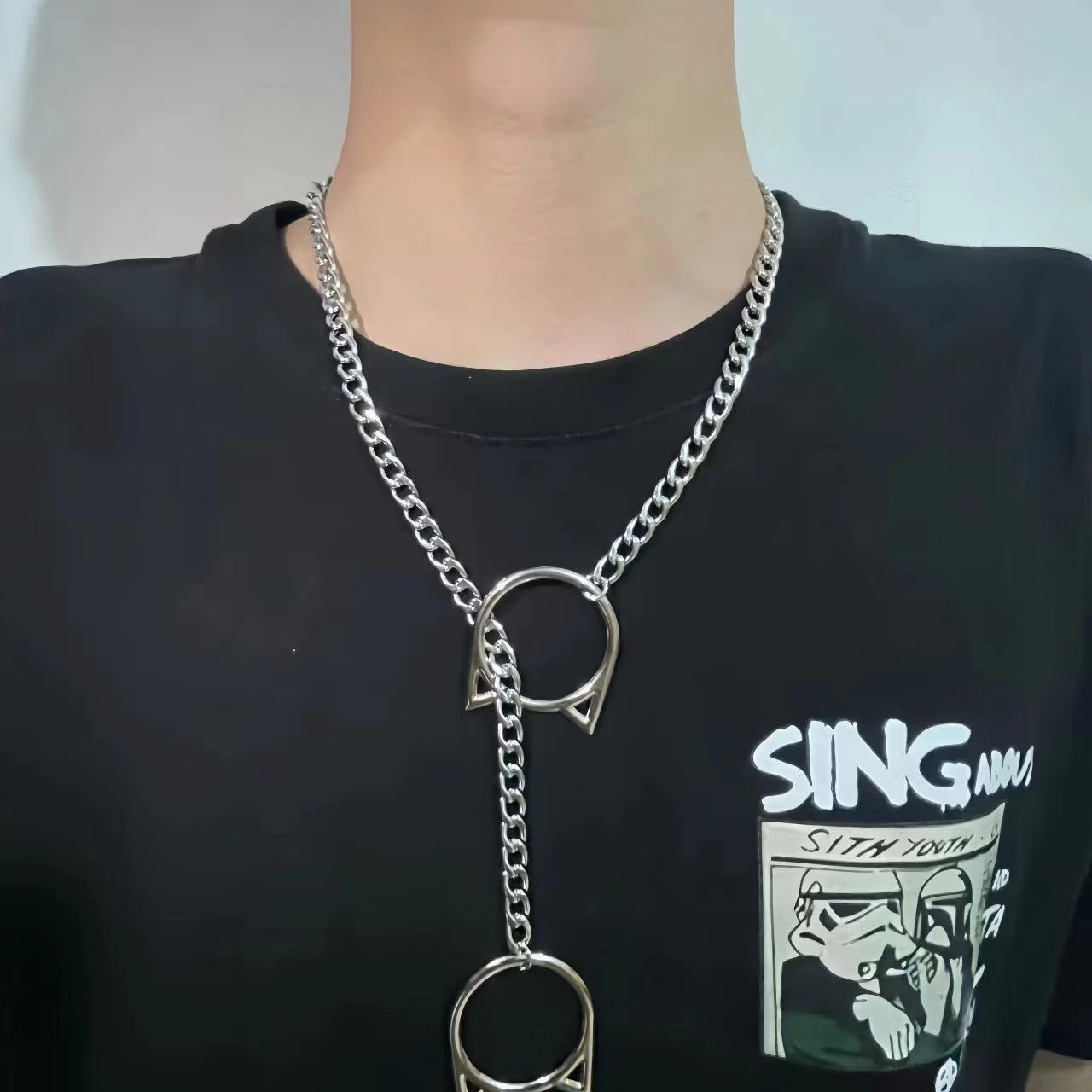 Wholesale Retro Punk Metal Heart Necklace