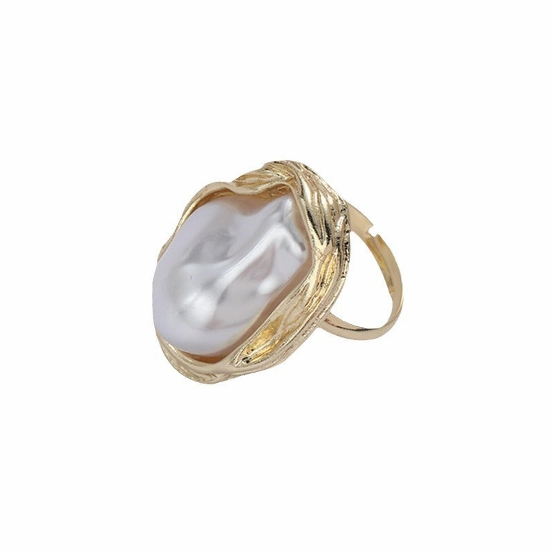 Wholesale retro shaped pearl ring Open tail ring