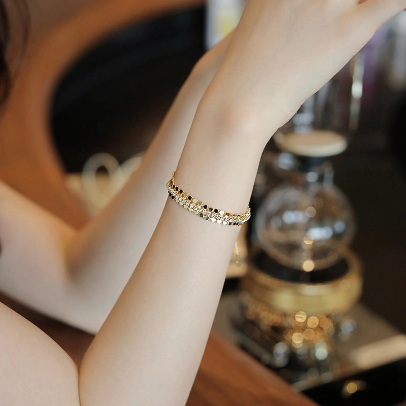 Wholesale Retro Style Geometric Diamond Sequin Bracelet