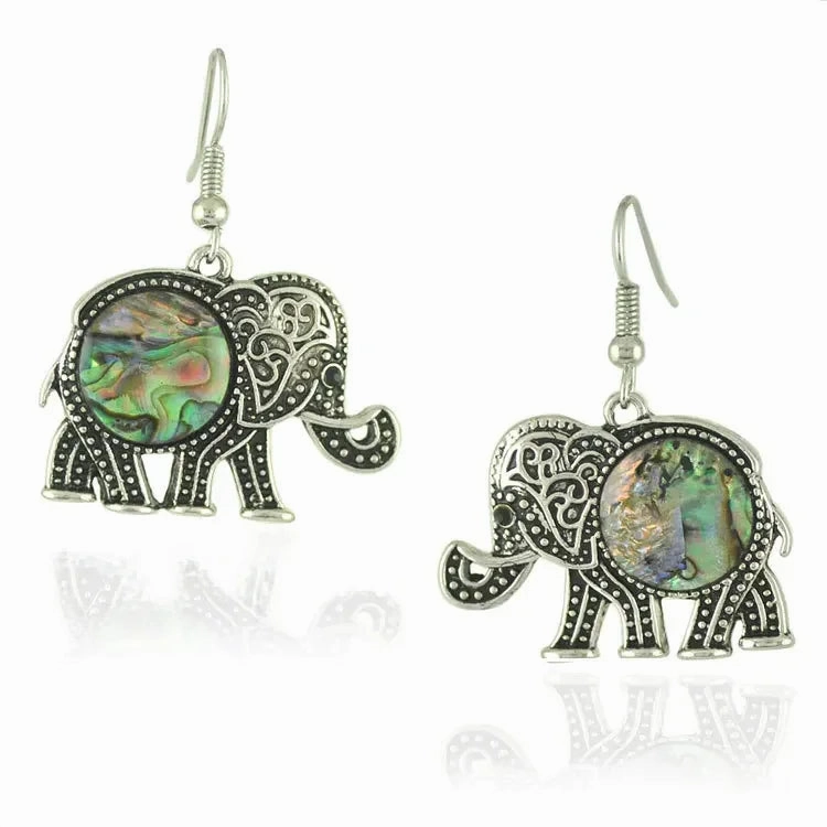 Wholesale  retro style shell owl elephant color shell earrings retro special earrings