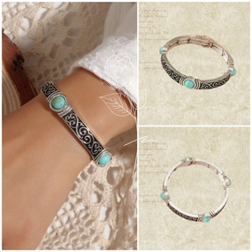 Wholesale Retro Turquoise Ethnic Style Elastic Bracelets