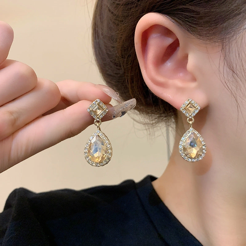 Wholesale Retro Zircon Drop Earrings Women's All-match Earrings
