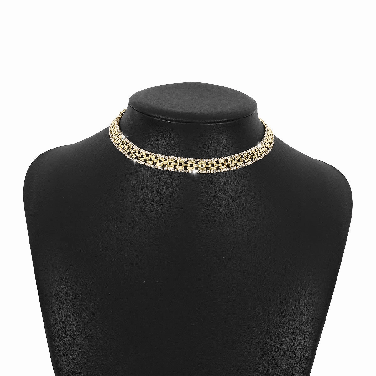 Wholesale Rhinestone Claw Chain Vintage Row Diamond Necklace
