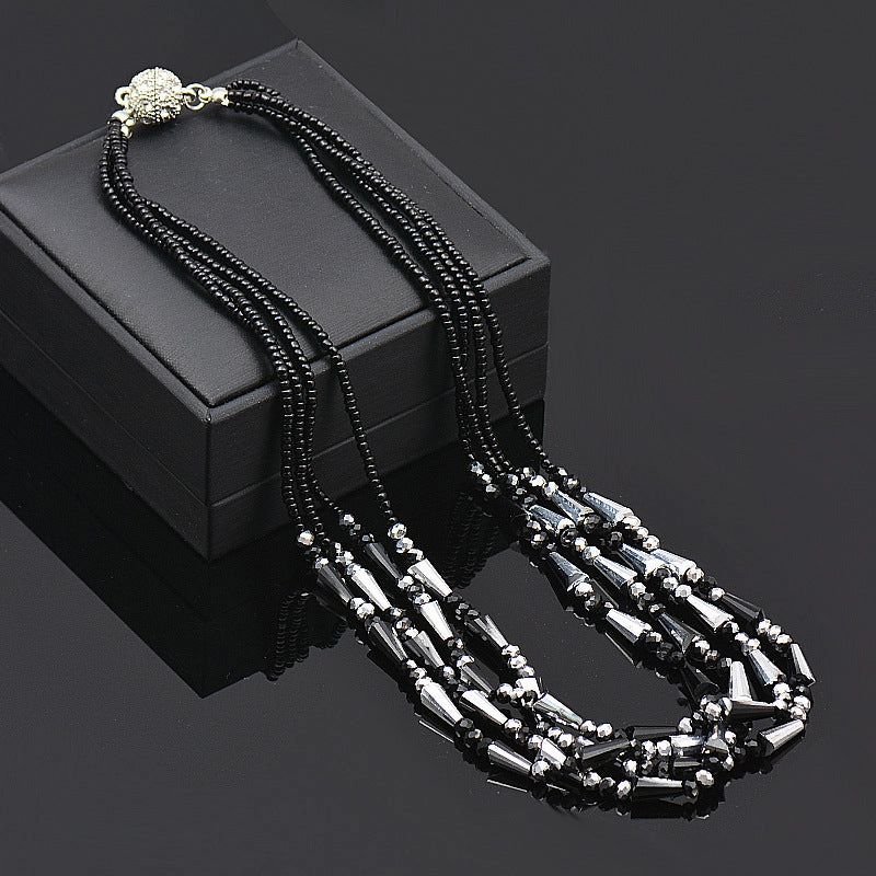 Wholesale Rhinestone Magnetic Clasp Multicolor Bar Crystal Beads Bracelet Necklace