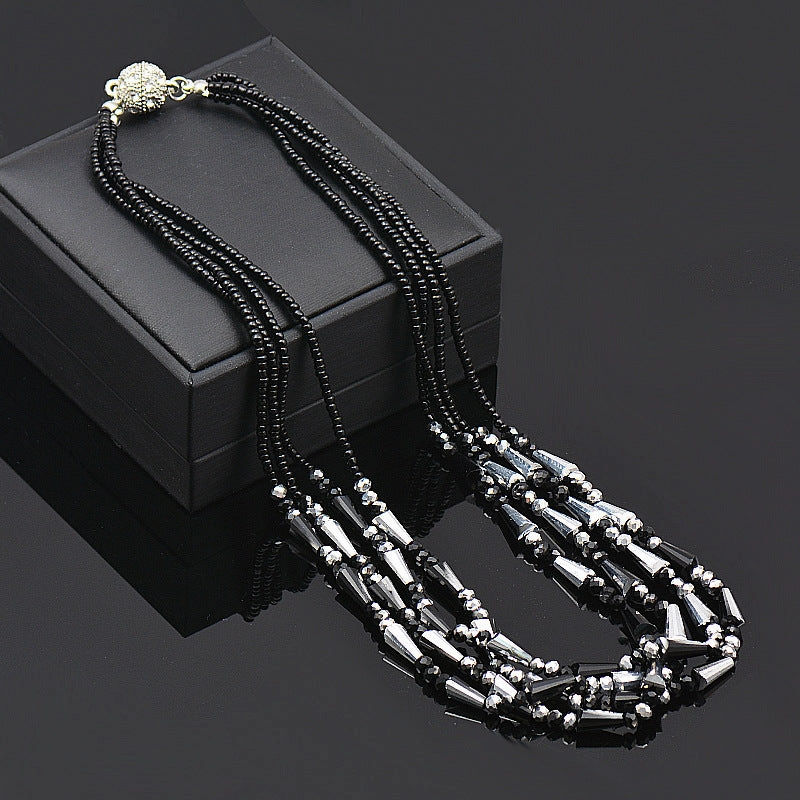 Wholesale Rhinestone Magnetic Clasp Multicolor Bar Crystal Beads Bracelet Necklace