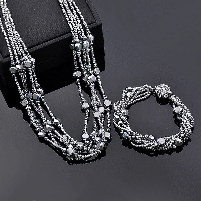 Wholesale Rhinestone Magnetic Clasp Multicolor Crystal Beads Bracelet Necklace