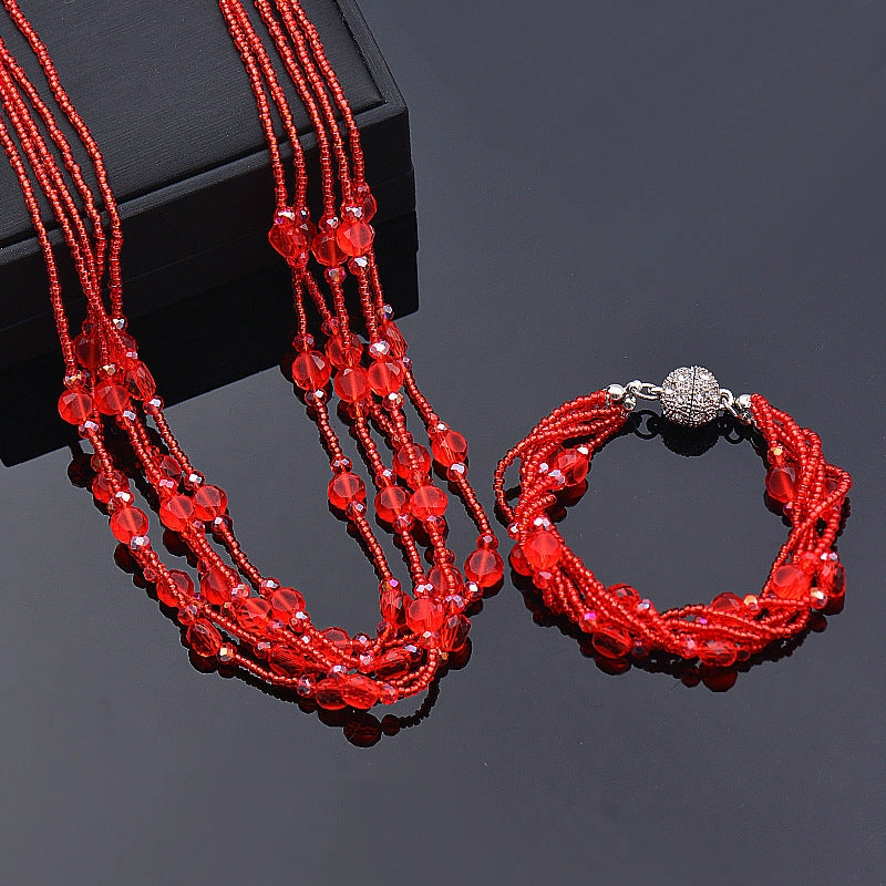 Wholesale Rhinestone Magnetic Clasp Multicolor Crystal Beads Bracelet Necklace