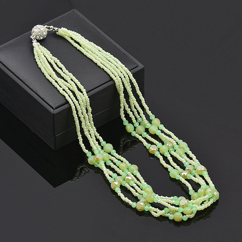 Wholesale Rhinestone Magnetic Clasp Multicolor Crystal Beads Bracelet Necklace