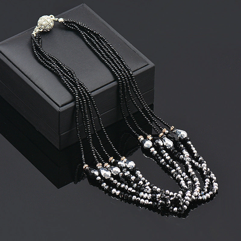 Wholesale Rhinestone Magnetic Clasp Teardrop-shaped Crystal Bracelet Necklace