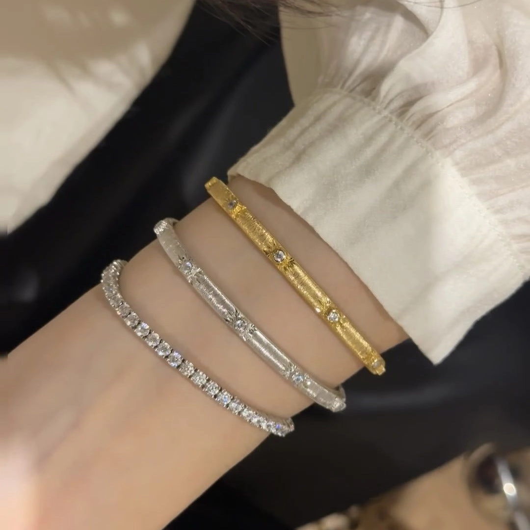 Wholesale Rhinestone star brushed bracelet
