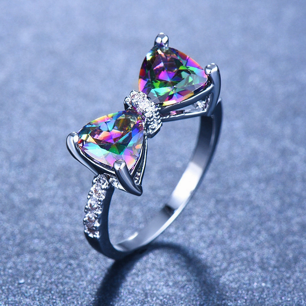 Wholesale Ring Bow Zircon Copper OLY-RS-CaoS006
