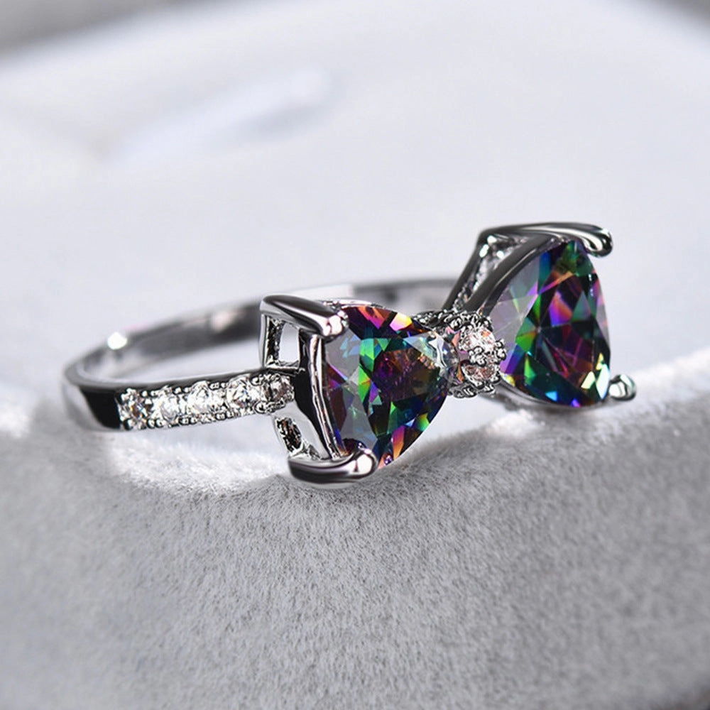 Wholesale Ring Bow Zircon Copper OLY-RS-CaoS006