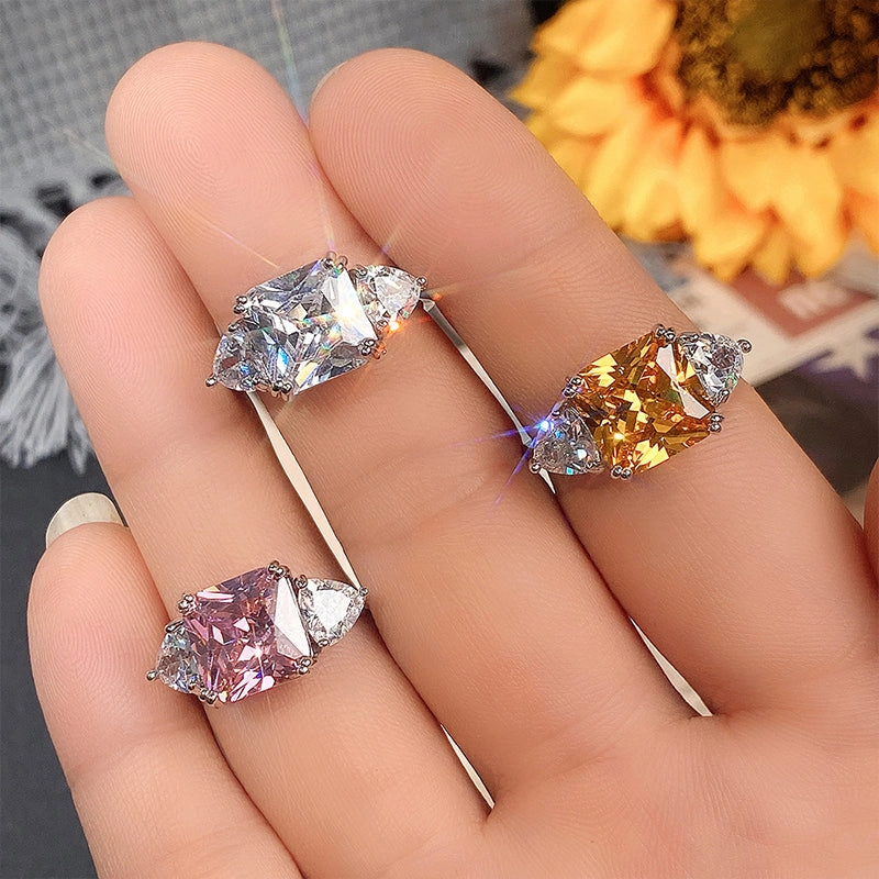 Wholesale Ring Copper Square Zircon Sparkle OLY-RS-CAOS008