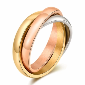 Wholesale ring titanium steel three-ring three-color ring stainless steel confession Valentine's Day gift ring