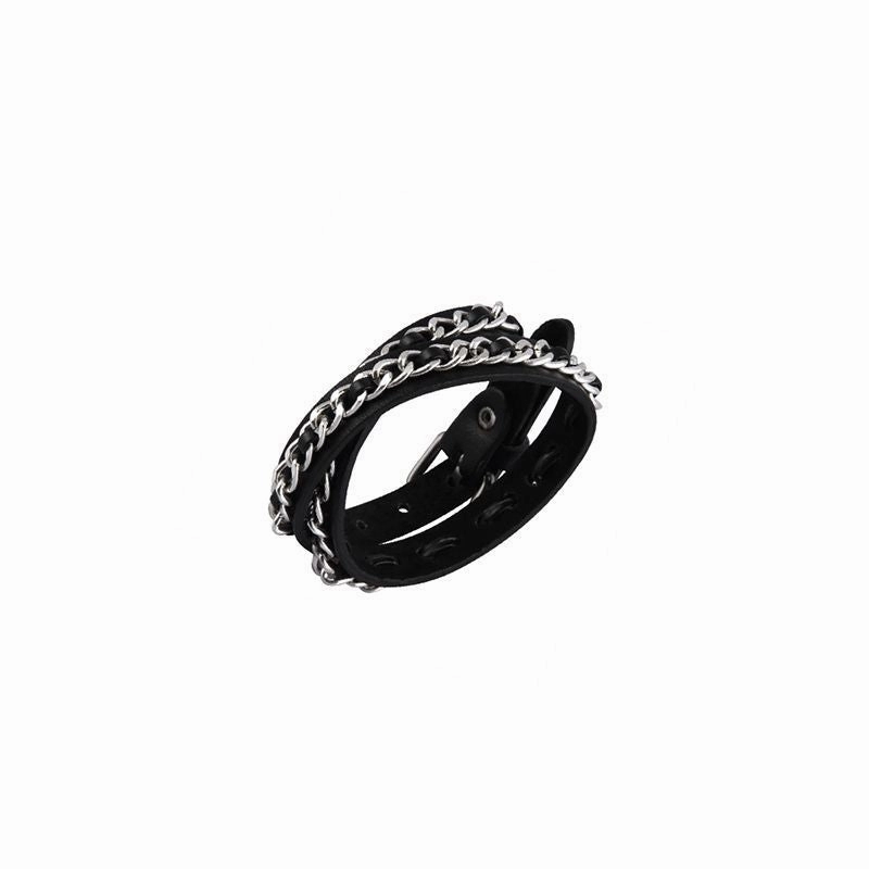 Wholesale Rivet Subculture Star Pure Leather Bracelet