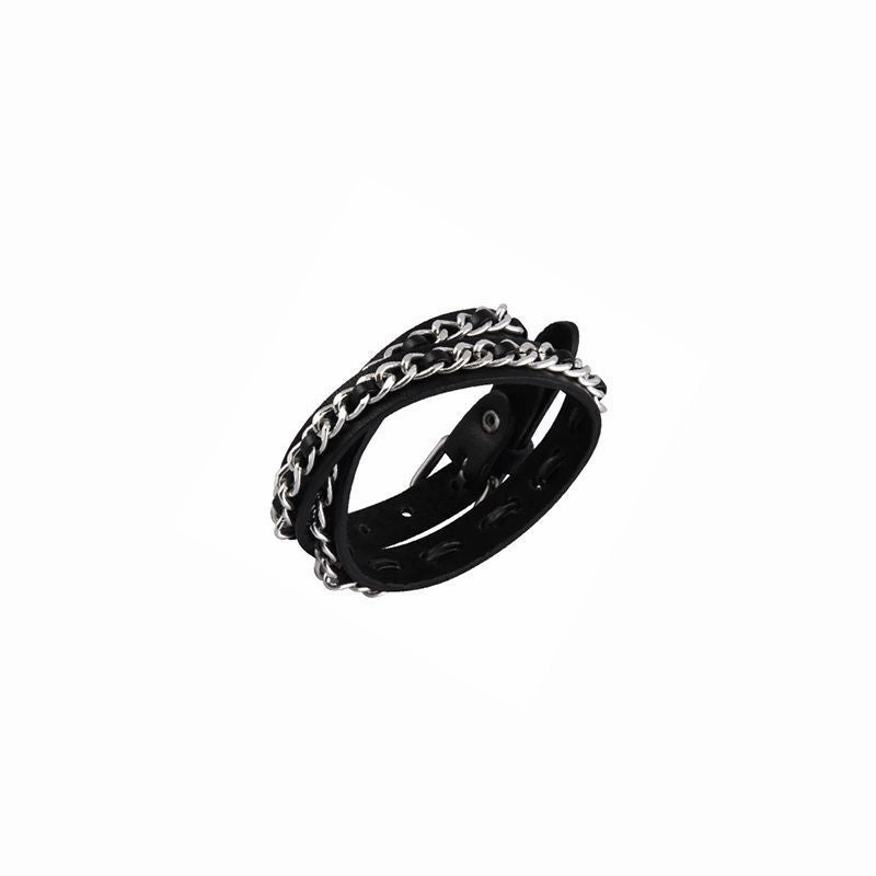Wholesale Rivet Subculture Star Pure Leather Bracelet