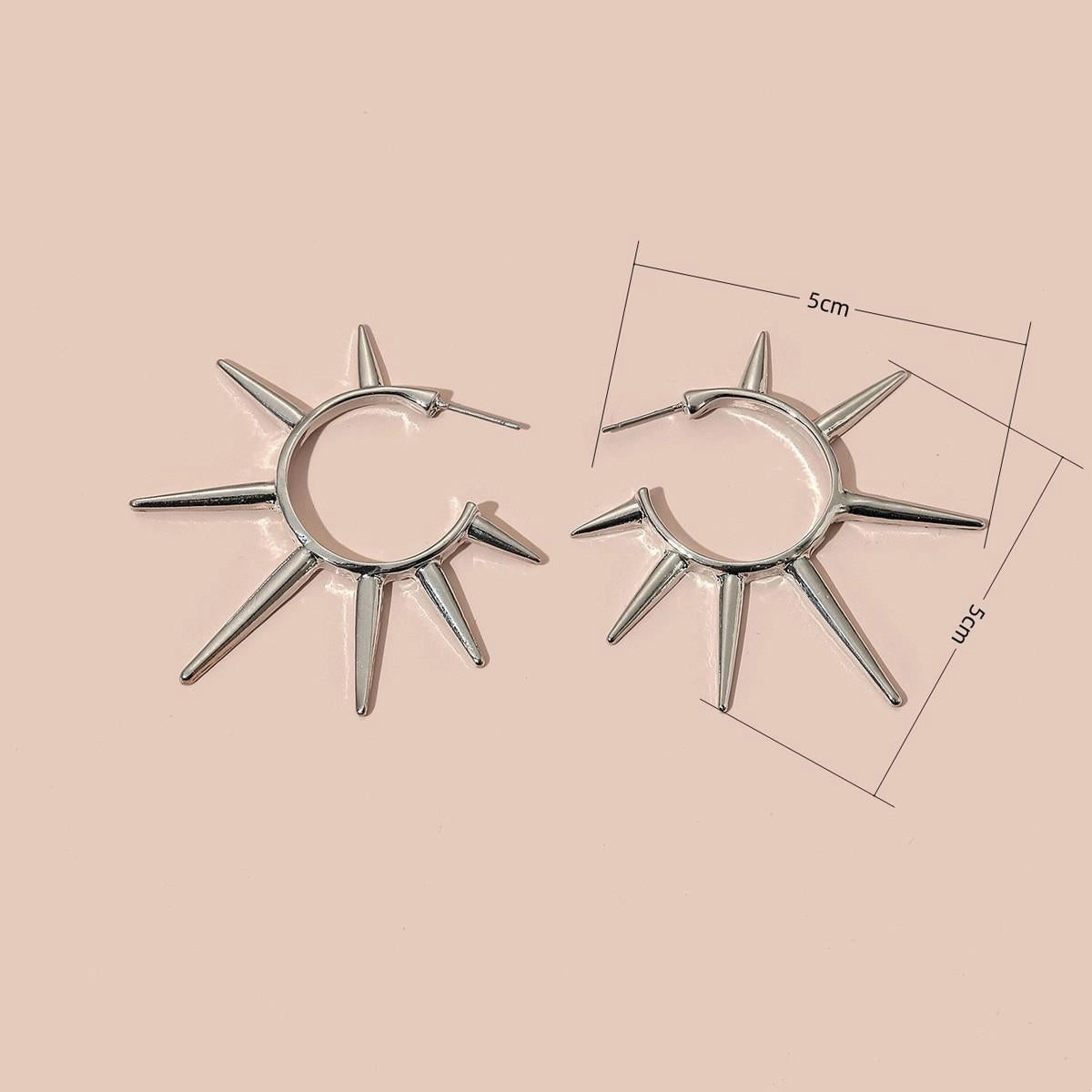 Wholesale Rock Punk Dark Rivet Earrings