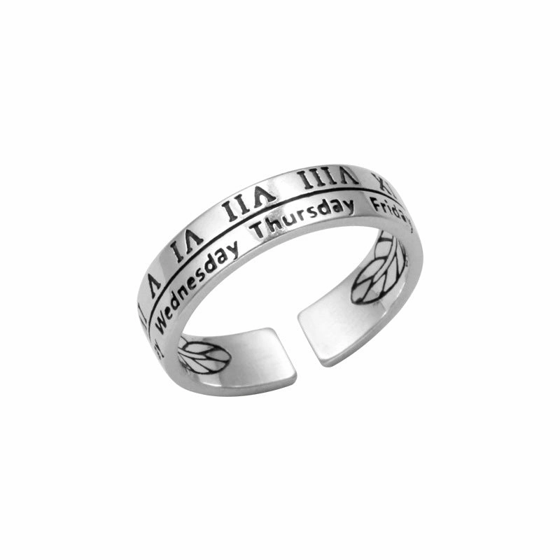 Wholesale Roman Numeral Ring Women's New Fashionable Cold Wind Men's Finger Ring Tanabata to Send Girlfriend Couple to Ring