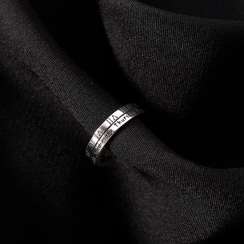 Wholesale Roman Numeral Ring Women's New Fashionable Cold Wind Men's Finger Ring Tanabata to Send Girlfriend Couple to Ring