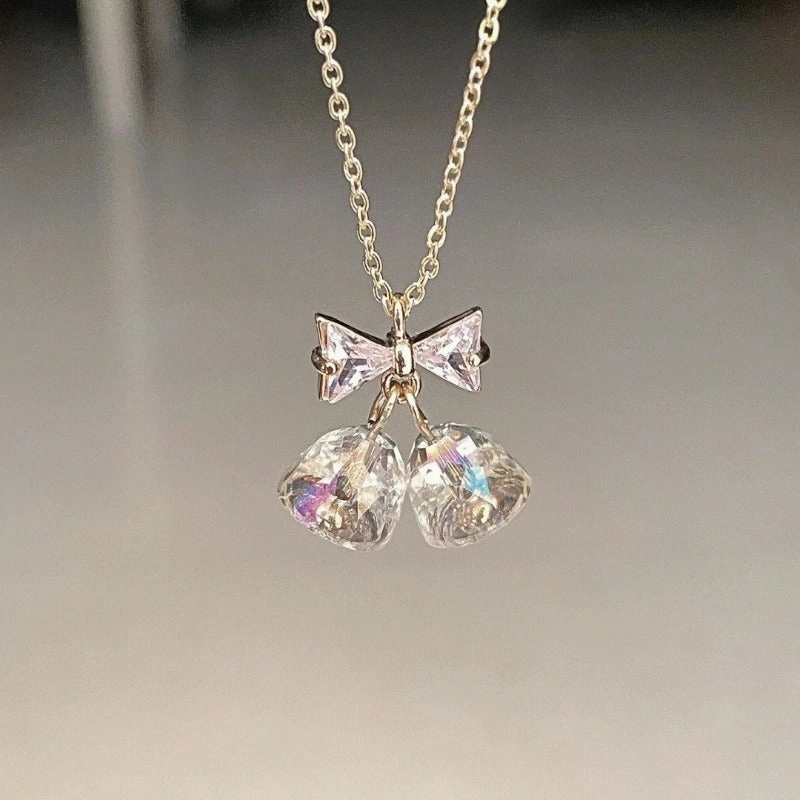 Wholesale Romantic Immortal Exquisite Gentle Versatile Premium Zircon Wind Chime Necklace