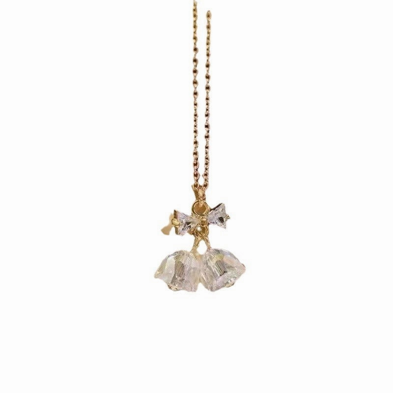 Wholesale Romantic Immortal Exquisite Gentle Versatile Premium Zircon Wind Chime Necklace