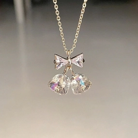 Wholesale Romantic Immortal Exquisite Gentle Versatile Premium Zircon Wind Chime Necklace