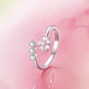 Wholesale Romantic Peach Blossom Open Ring