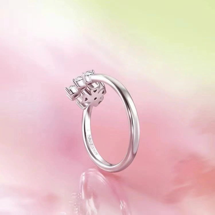 Wholesale Romantic Peach Blossom Open Ring