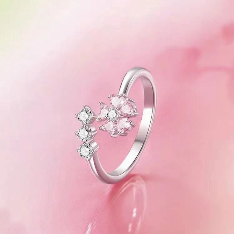 Wholesale Romantic Peach Blossom Open Ring