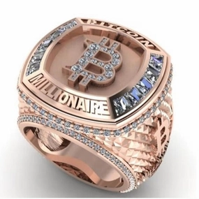 Wholesale Rose gold letter B commemorative full diamond ring