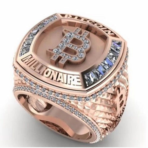 Wholesale Rose gold letter B commemorative full diamond ring