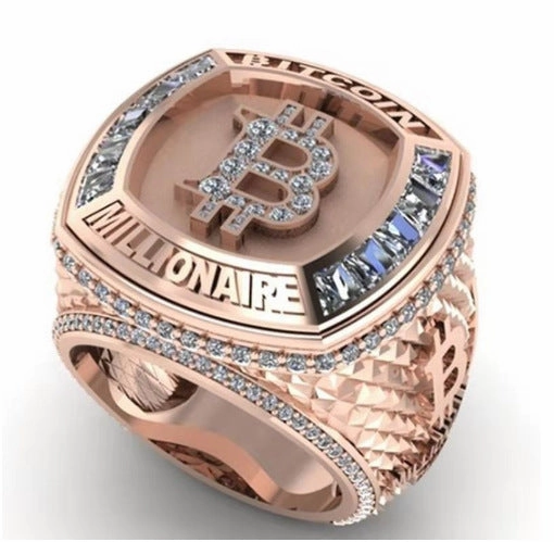 Wholesale Rose gold letter B commemorative full diamond ring