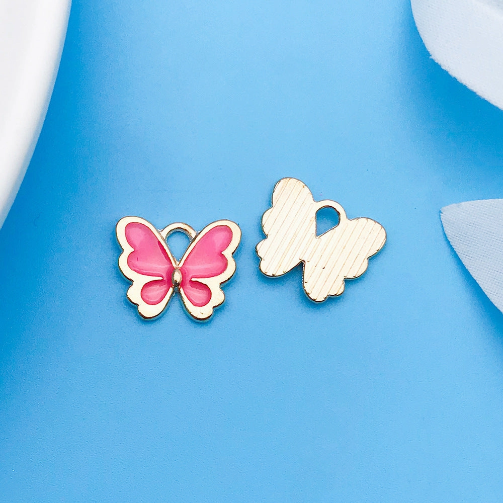 Wholesale Rose Red Drip Oil Cartoon Alloy DIY Necklace Bracelet Pendant