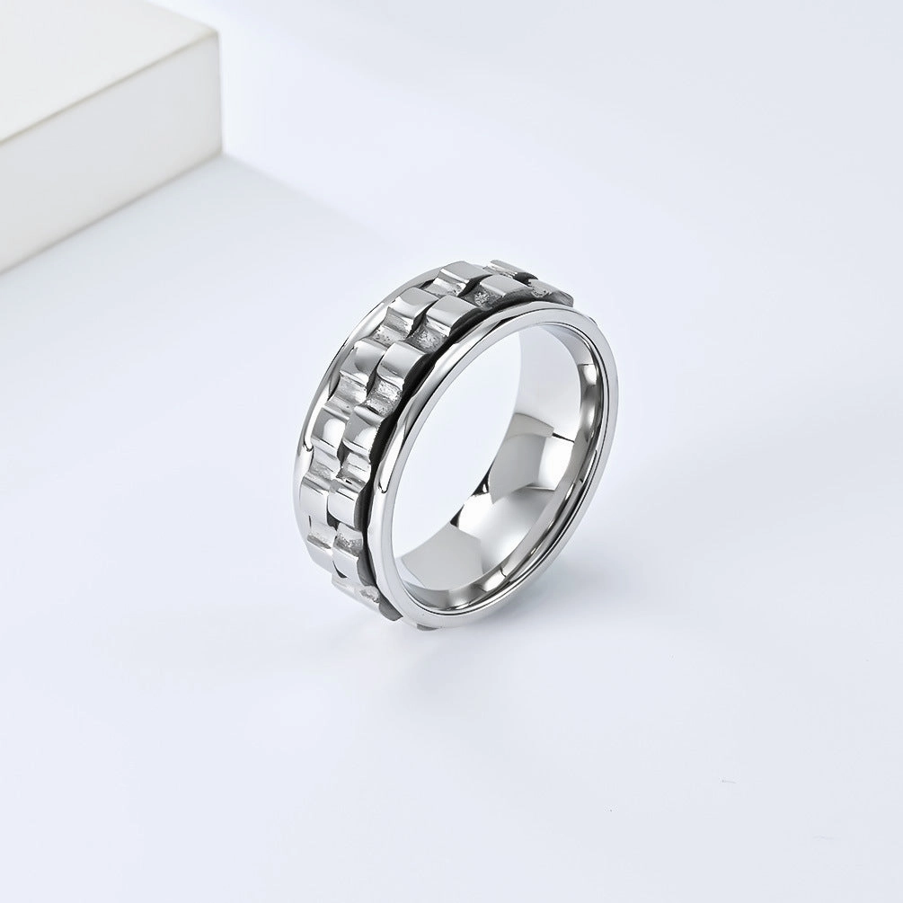 Wholesale Rotatable Gear Decompression Titanium Steel Rings